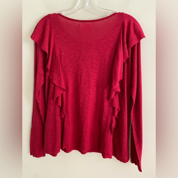 Anthropologie Ruffled Long-Sleeve Tee size MP PM petite size new with tag - Picture 6 of 7